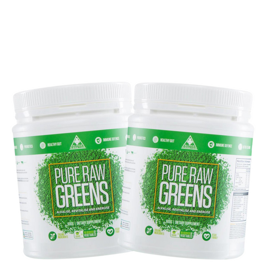 Boost your health with Alpha Genetics Pure Raw Greens, a 600g blend of organic superfoods